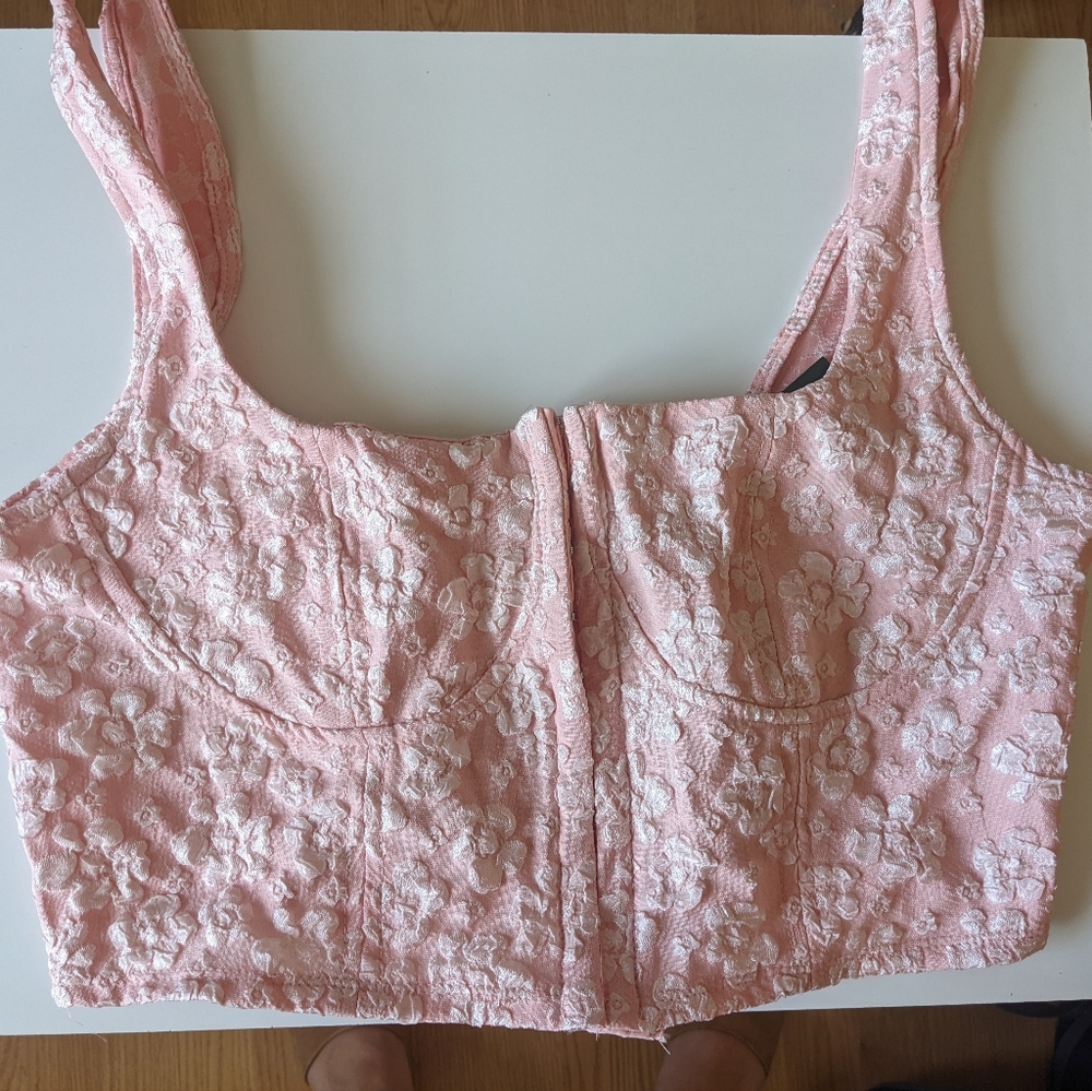 Pink corset crop top